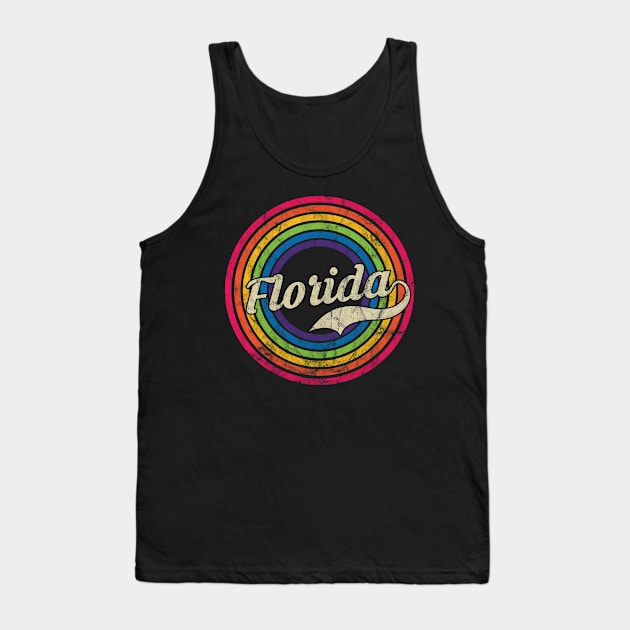 Florida - Retro Rainbow Faded-Style Tank Top by MaydenArt